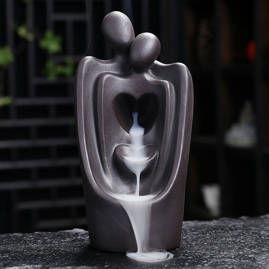 Everlasting Love Ceramic Sandalwood Backflow Incense Burner