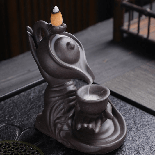 Teapot Backflow Incense Burner | Elegant Waterfall Smoke Effect for Relaxation